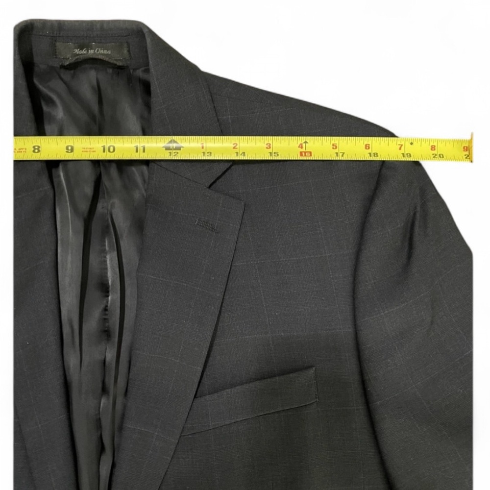 Polo Lauren Ralph Lauren 40R Blue Windowpane Plaid Wool Sport Coat Single Vent - Picture 9 of 13